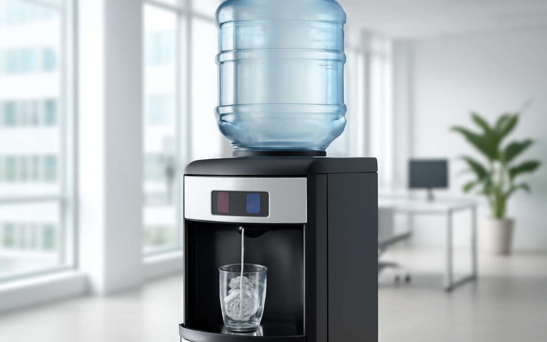 Upgrade your workspace with a bottled water cooler for nonstop hydration and productivity.