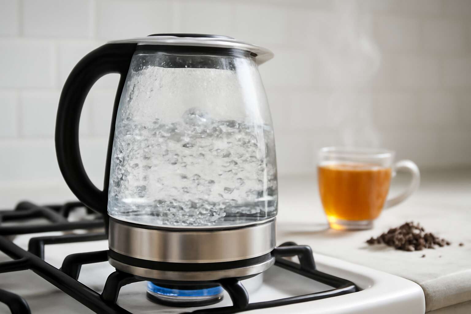boiling bottled water for tea